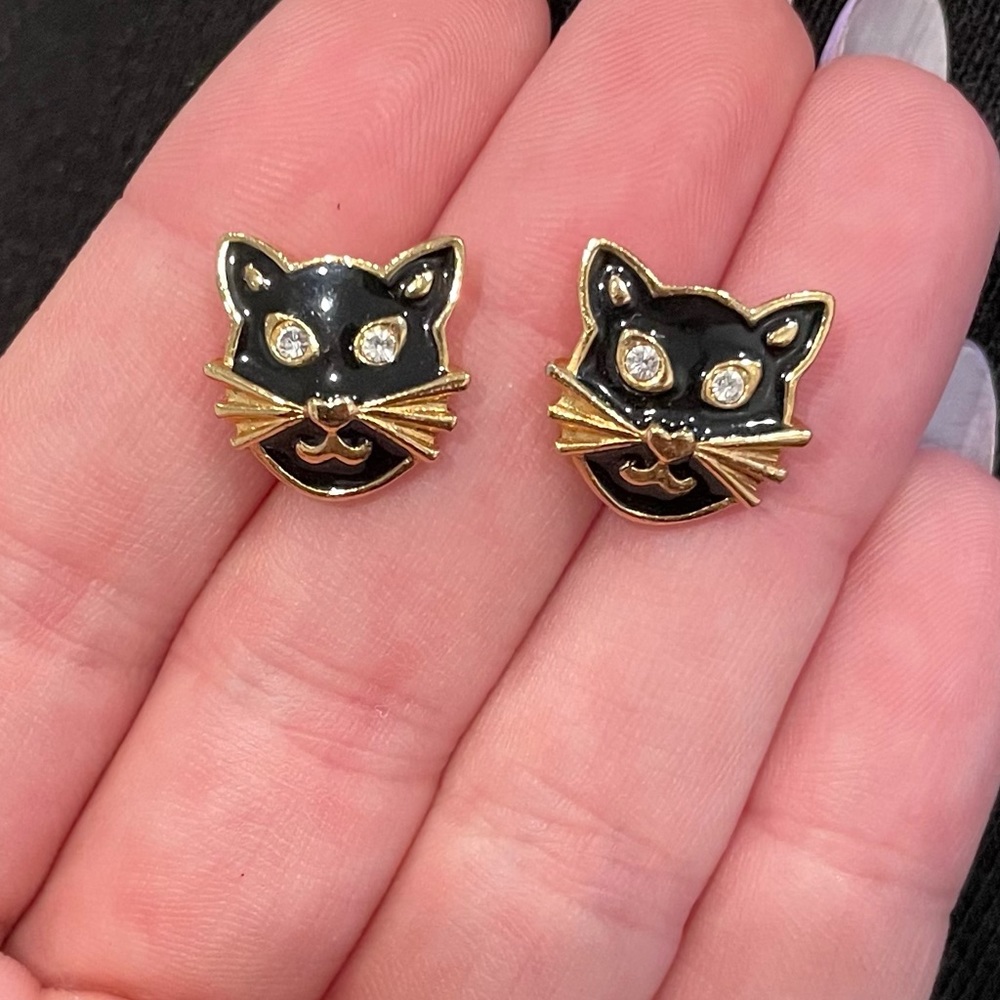 Black cat & pumpkin earrings